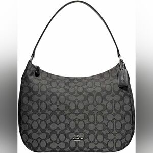 Coach Designer Jacquard Gray Signature Monogram hobo purse handbag